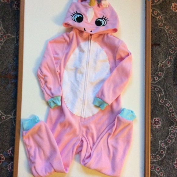 💥HP💥 🆕UNICORN PAJAMAS girls onsie pink fleece - Picture 5 of 7